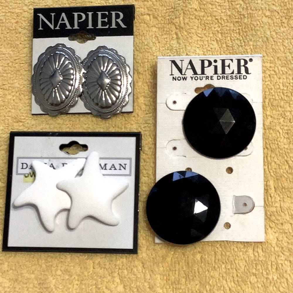 THREE LARGE DIFFERENT STYLES OF POST EARRINGS